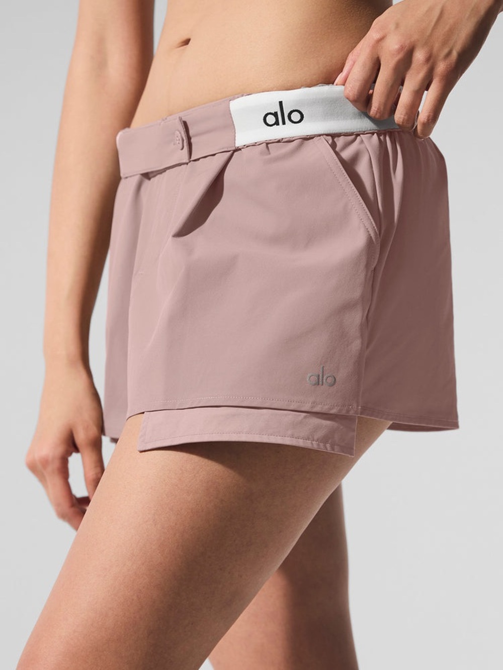ALO Yoga Women's Dusty Rose Two-in-One Athletic Skort